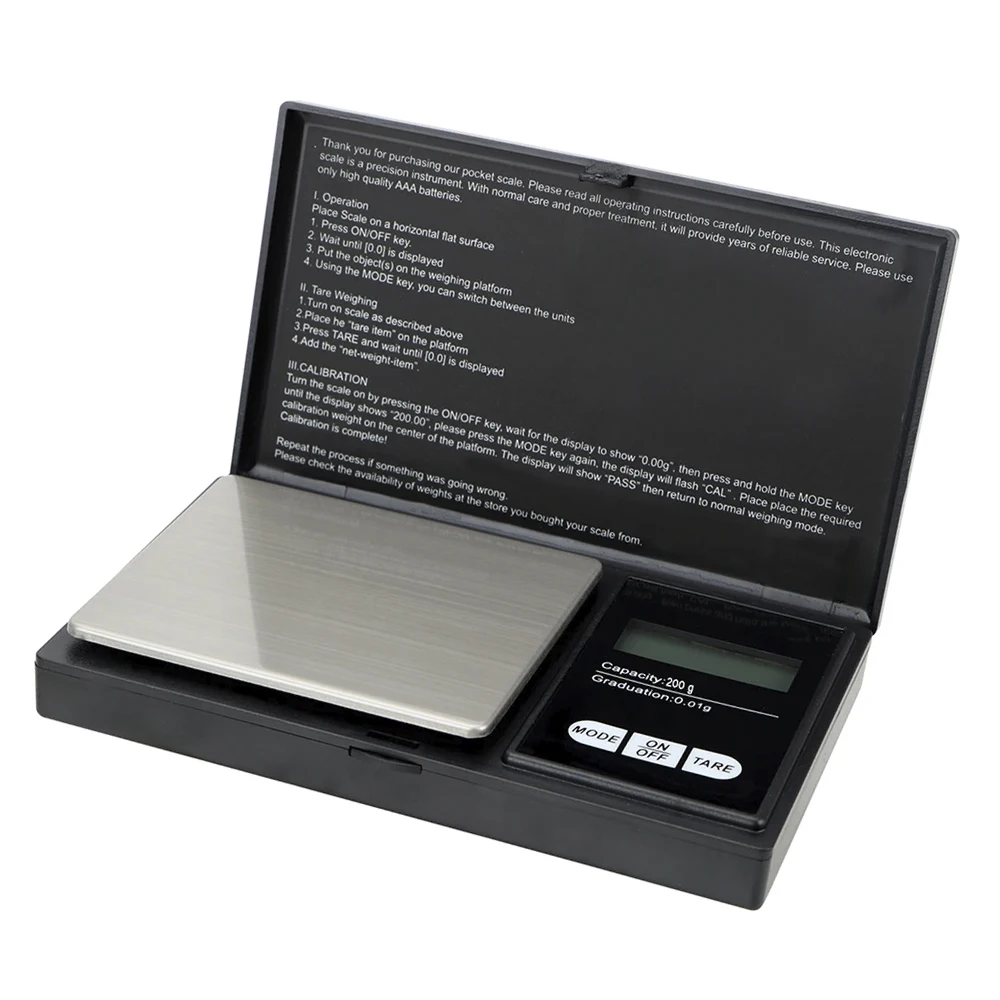 200G-0.01G High Accuracy LCD Digital Mini Scale - Backlit Pocket Electric Scale for Precise Kitchen Jewelry Weighing LA-AA93