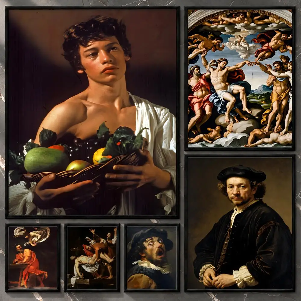 Visual-Classic-Modern-Portrait-Biography-Celebrated Michelangelo Poster Aesthetic Unframed Wall Prints for Bedroom & Living Room