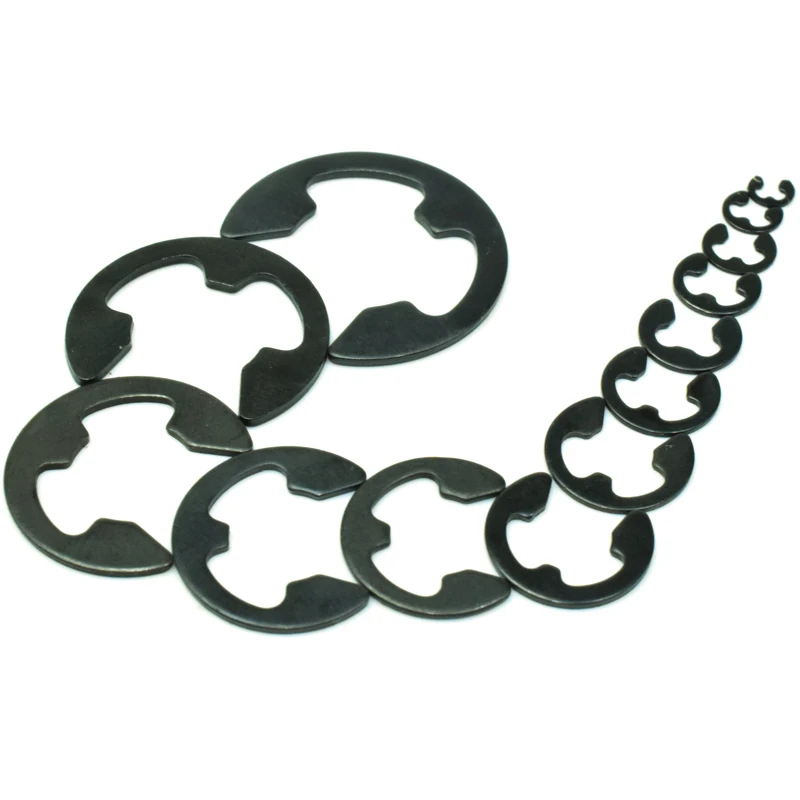 DIN6799 ETW E-Type Circlips, 65Mn Spring Steel Black Oxide E-Rings for Shaft & Bearing Locking HHX
