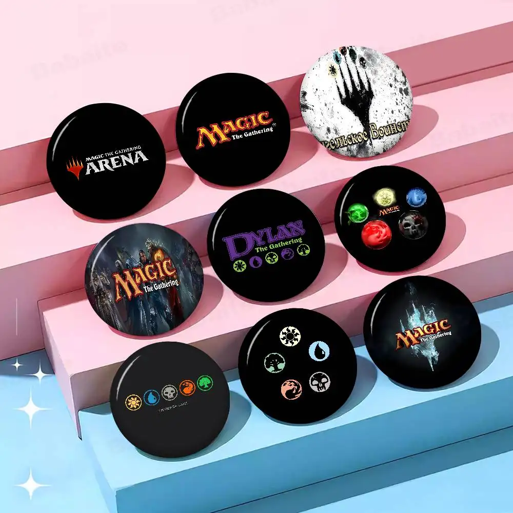 Gamer M-Magic The G-Gathering Creative Pins Funny Round Snap-in Brooch Badge Backpack Hat Accessories Jewelry Gifts for Friend