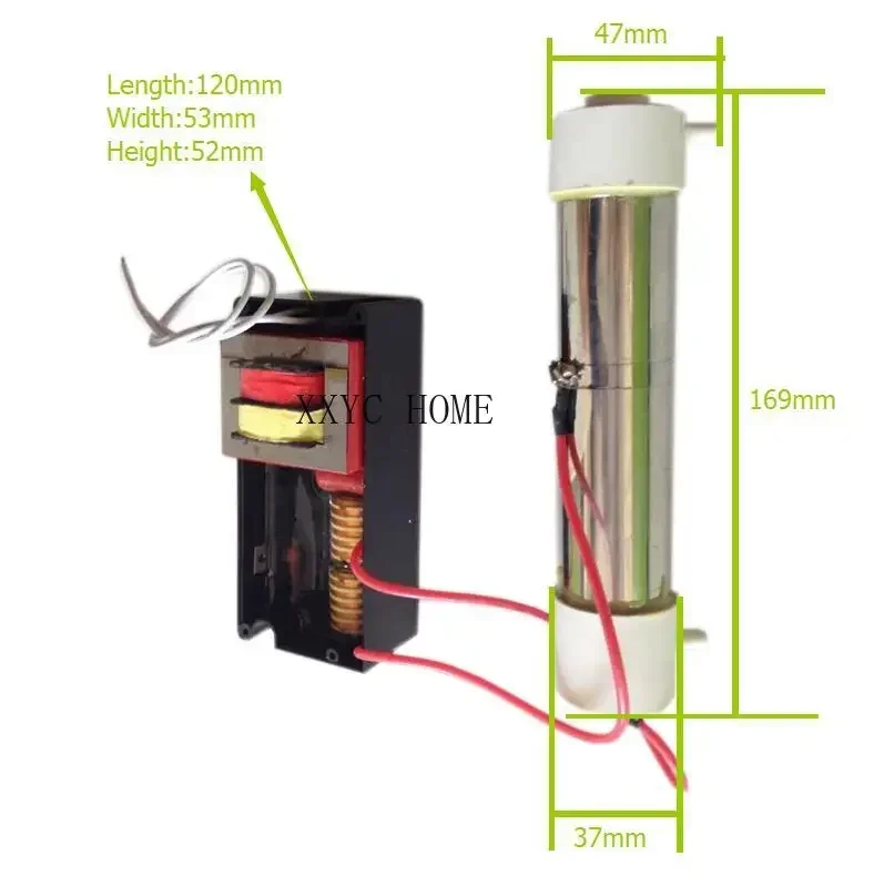 220V 110V 2g Quartz Tube Ozone Generator Long life Span for Air and Water Disinfection + Optional Accessory + Free Shipping