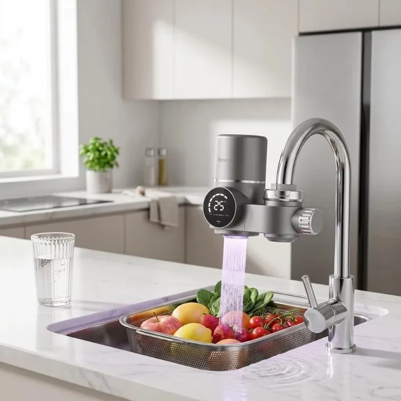 New Kitchen Smart Display Faucet Water Filter with UV Anti Scale Removal Chlorine Bacteria Softener Tap Water Filter Faucet