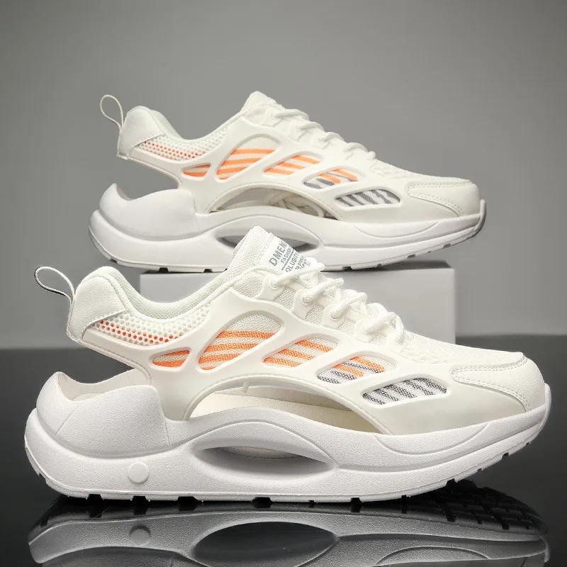 

Trendy Men Sandals Outdoor Men Breathable Mesh Surface Beach Shoes Youth Leisure Baotou Hollowed Frame Non-slip Man Beach Shoes