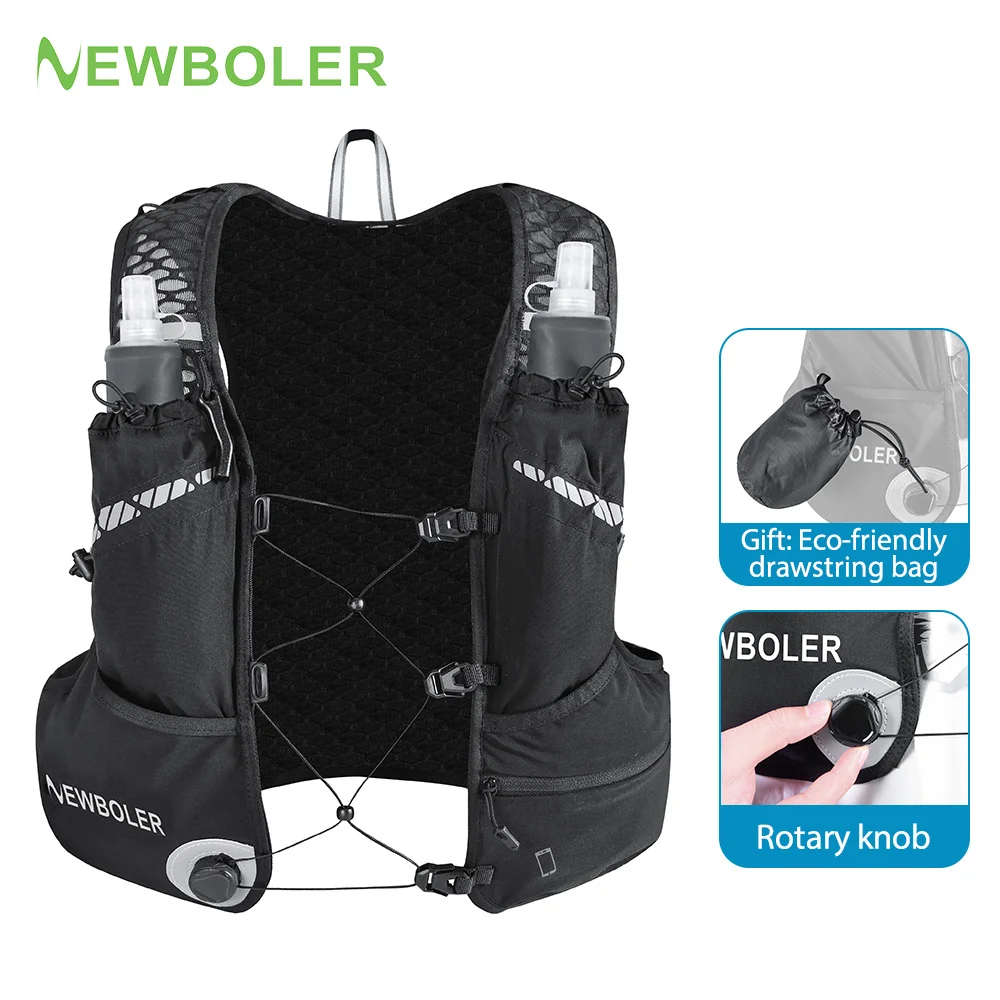 NEWBOLER 8L Outdoor Trail Running Rucksack Ultraleicht Damen Herren Lauf-Hydrationsweste Marathon Fahrradtasche für Marathon und Wandern