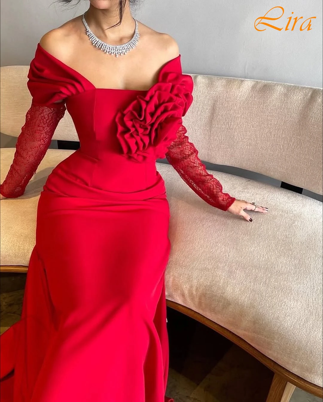 فستان سهرة أنيق مخصص برقبة قارب مستقيمة وأكمام قصيرة، فساتين مناسبة مخصصة حساسة، فستان حفلات عالي الجودة #4