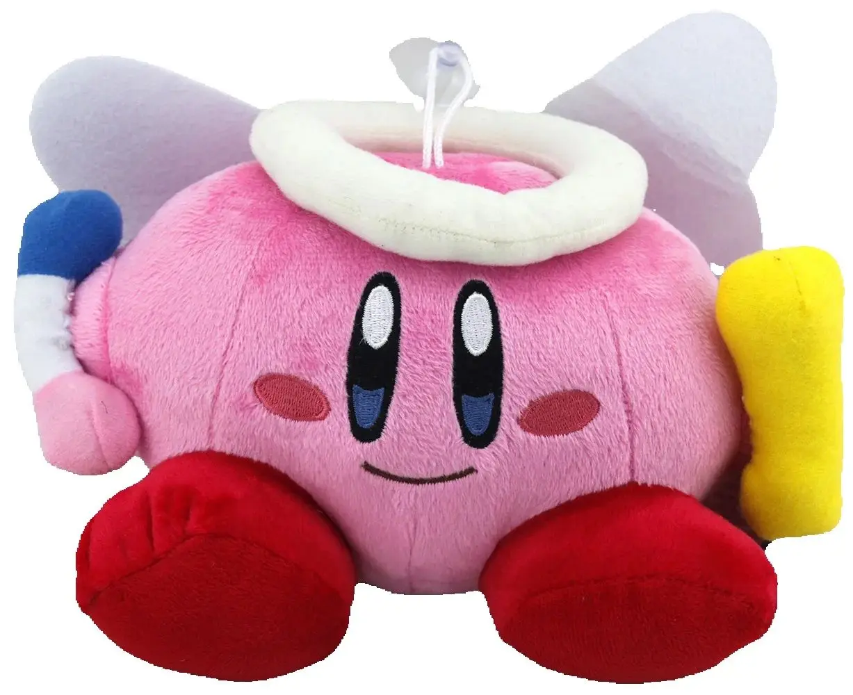 Juguete de peluche Angel Kirby de 8 pulgadas, muñeco de peluche con interruptor de animal relleno con personaje de juego de dibujos animados de Nintendo