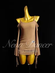 Neondancer New Women's Latin Dance Clothing Latin Dance Training Clothing Large Backless Dress