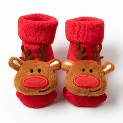 Winter Baby Sock Cartoon Christmas Santa Claus Elk Xmas Tree Thick Warm Stocking Newborns Infant Anti-slip Floor Short Sock Gift