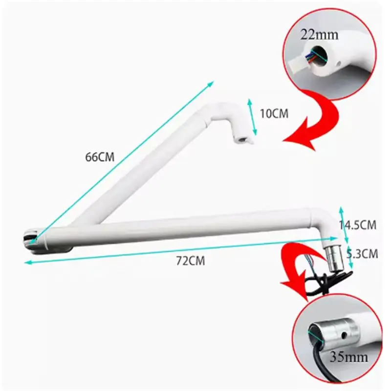 Dental LED Lamp Arm All Aluminum Dental Chair Accessories Bent Lamp Arm