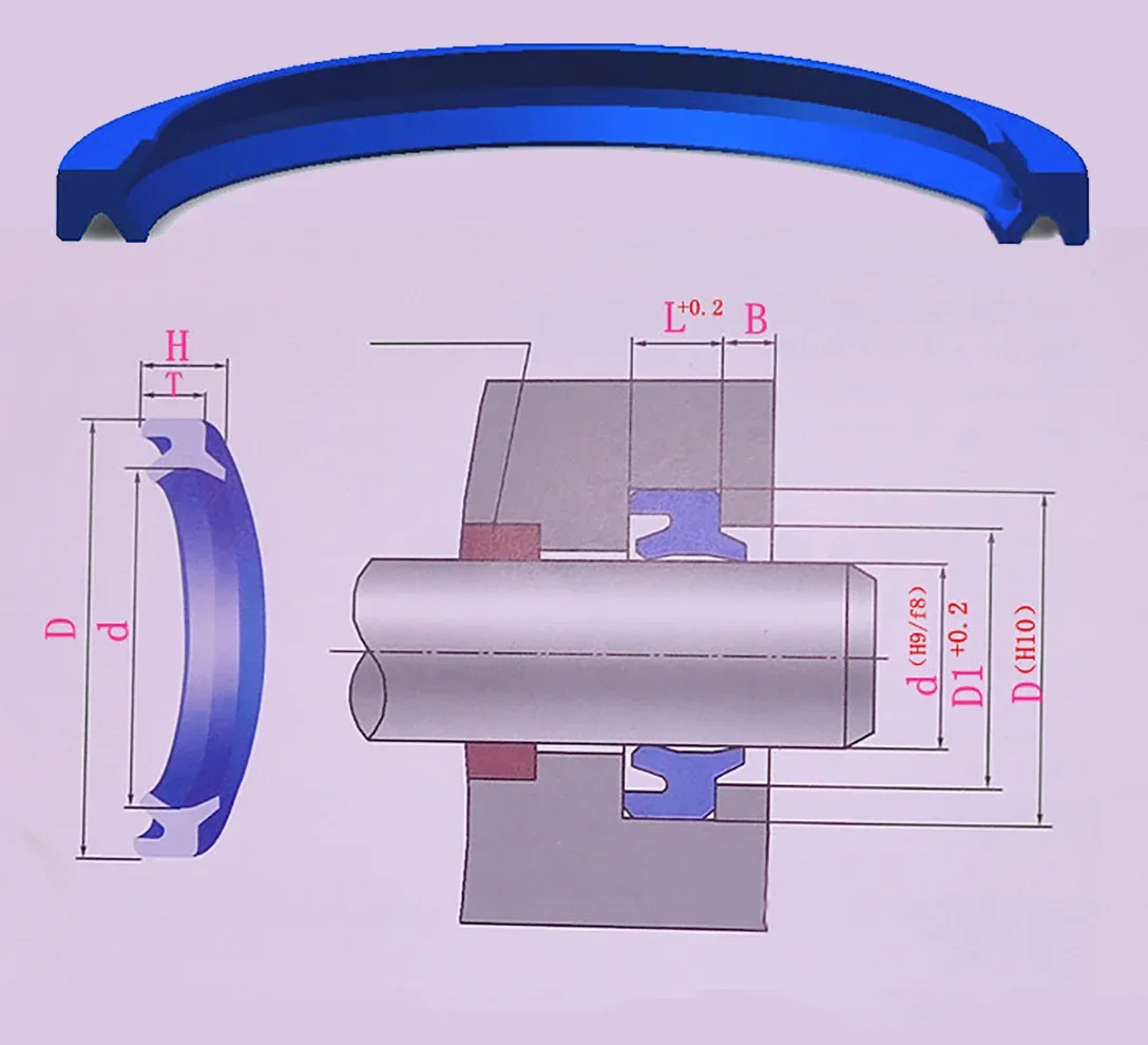 Polyurethane Hydraulic Cylinder Oil Sealing Ring 10*12*20*4.5/6mm 50x58x5/6.5mm DHS Type Shaft Sealing Ring Gasket