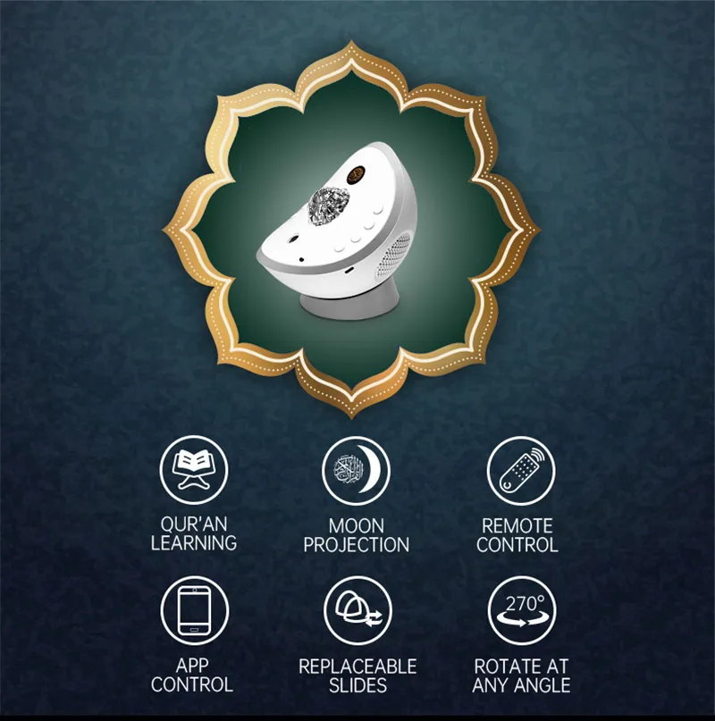 القرآن الكريم الإسلامي أذان مسلم مشرق ضوء الليل مصباح المقدس اللاسلكية المحمولة سمّاعات بلوتوث العربية ميني كايكسا دي سوم رمضان