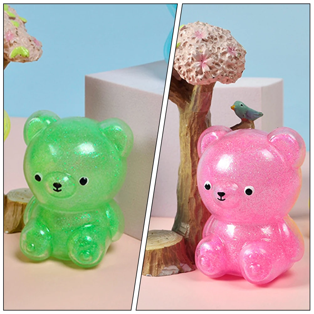 

3pcs Adorable Bear Shaped Toys Squishy Squeeze Balls Random Color Sensory Toy Perfect Birthday Party Favors Small