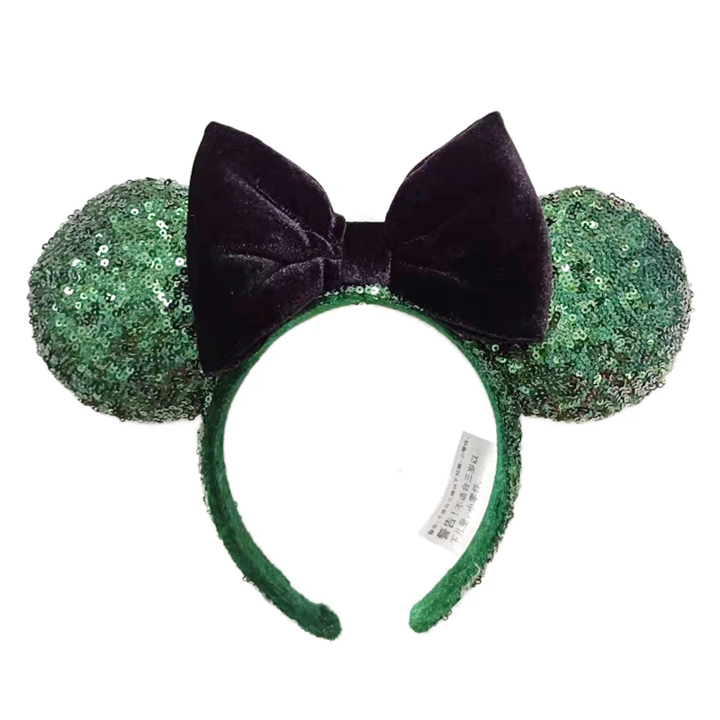 2023 Disney Mickey Mouse Ear Headband Amusement Park Hair Hoop Fish scale sequin mesh Party Headwear Girl Toy Birthday