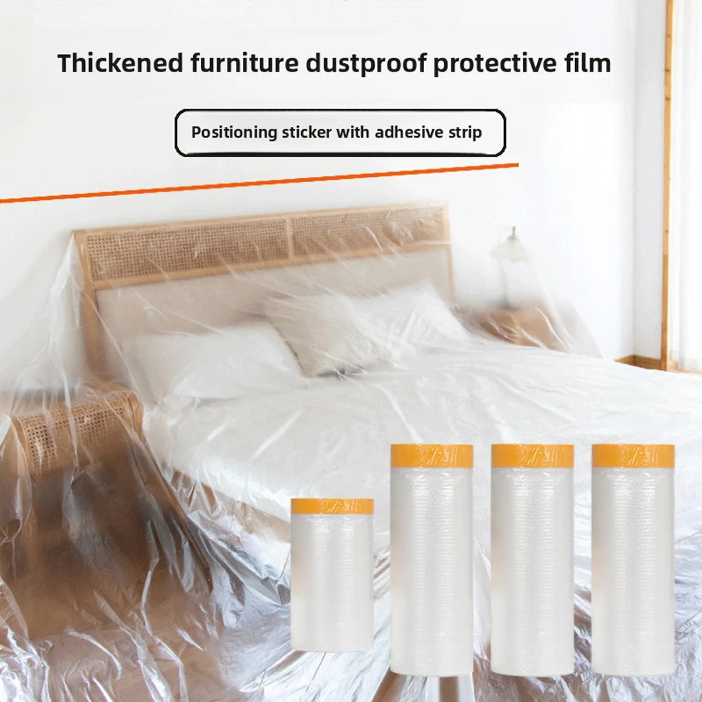 Masking Film, Protective Plastic Sheet, Self-Adhesive Anti-Paint Spray Film, Wall Decoration, Furniture Protective Film