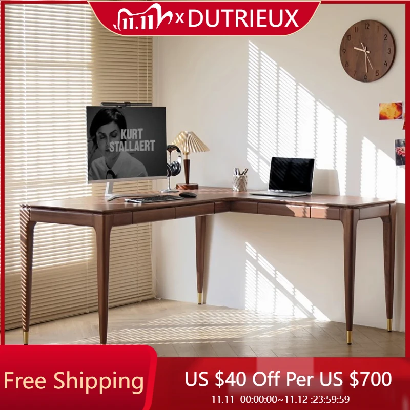 

Corner Unique Chinese Desk Light Luxury Lounge Computer Standing Wall Table Monitor Stand Notebook Escritorios Salon Furniture