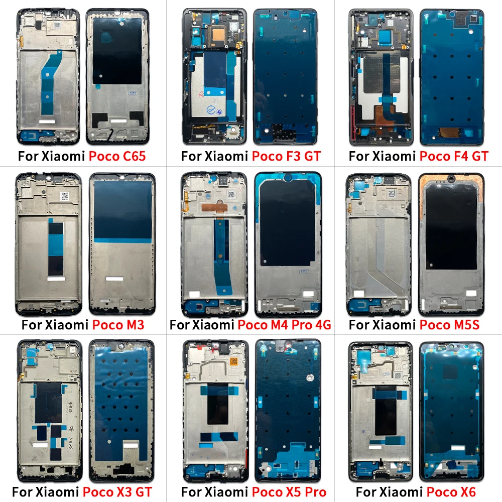 Front Housing LCD Frame Shell Screen Bezel Holder Replacement Parts For Xiaomi Poco C65 X3 F3 F4 GT M3 M4 Pro 4G 5G M5S X5 X6 image 6