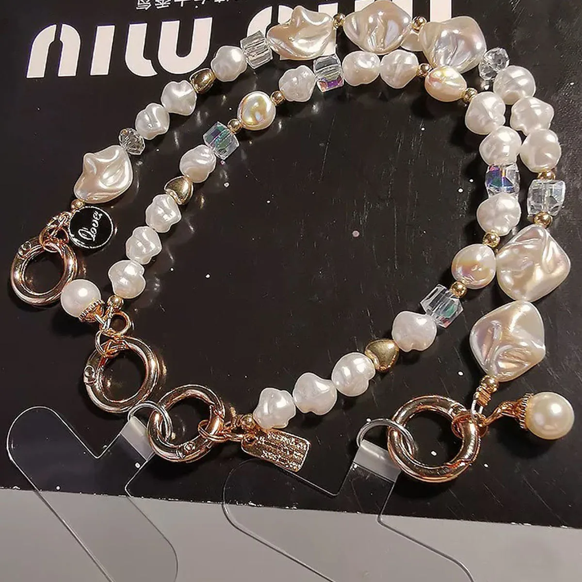 

Mobile Phone Chain Hanging Rope Bracelet Shaped Pearl Chain Crystal Bead Bead String Pendant Bag Pendant Phone Case Hanging Rope