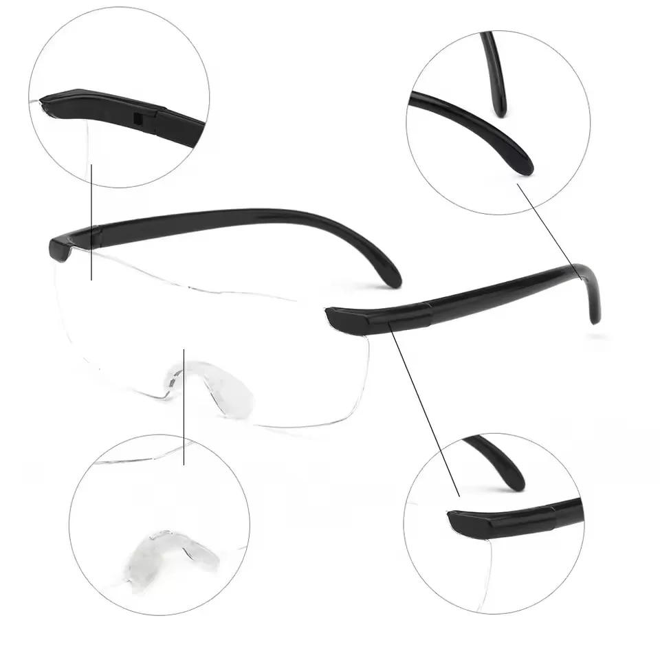 Reading glasses with professional 250-degree magnification, portable magnifying loupe with 160% magnification included as a gift image 5
