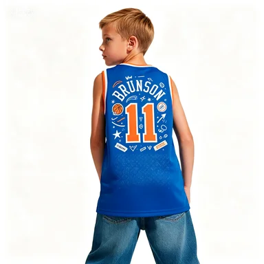 Kids Mesh Sleeveless Basketball Jersey Graffiti Star Ball Print Quick Dry Sports Training Tank Top