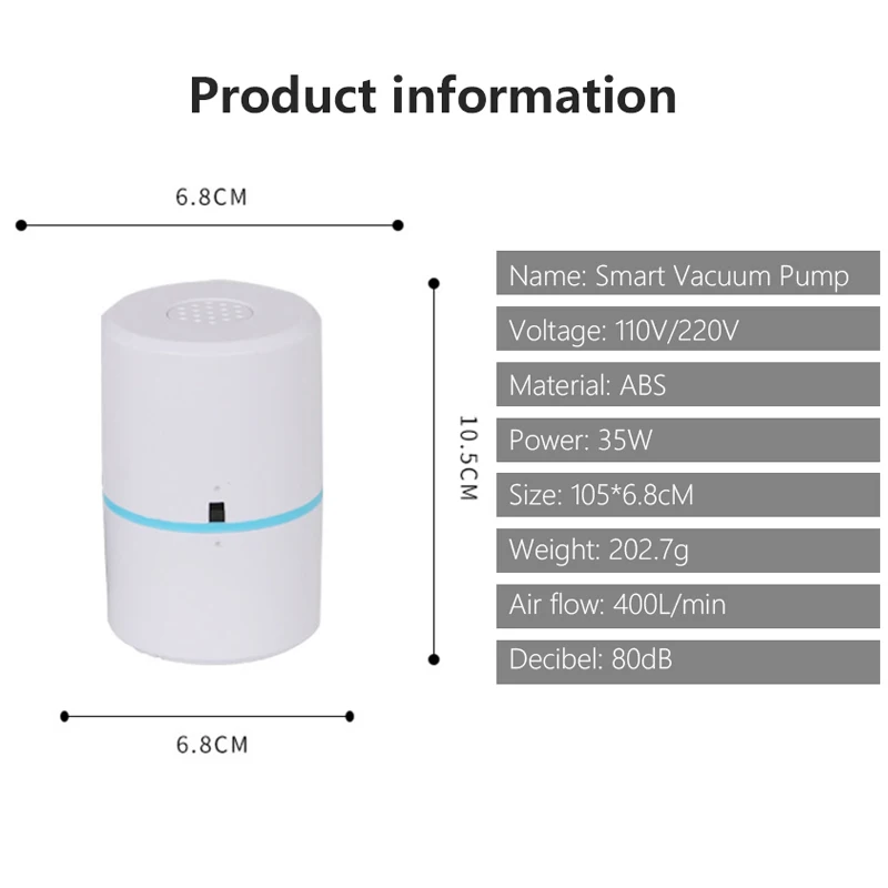 110/220V Điện Hút Chân Không Bơm Hút Túi Bảo Quản 35W-160W Hút Chân Không Nén Túi Khí exactor Bơm Nhà Sử Dụng Công Cụ Điện