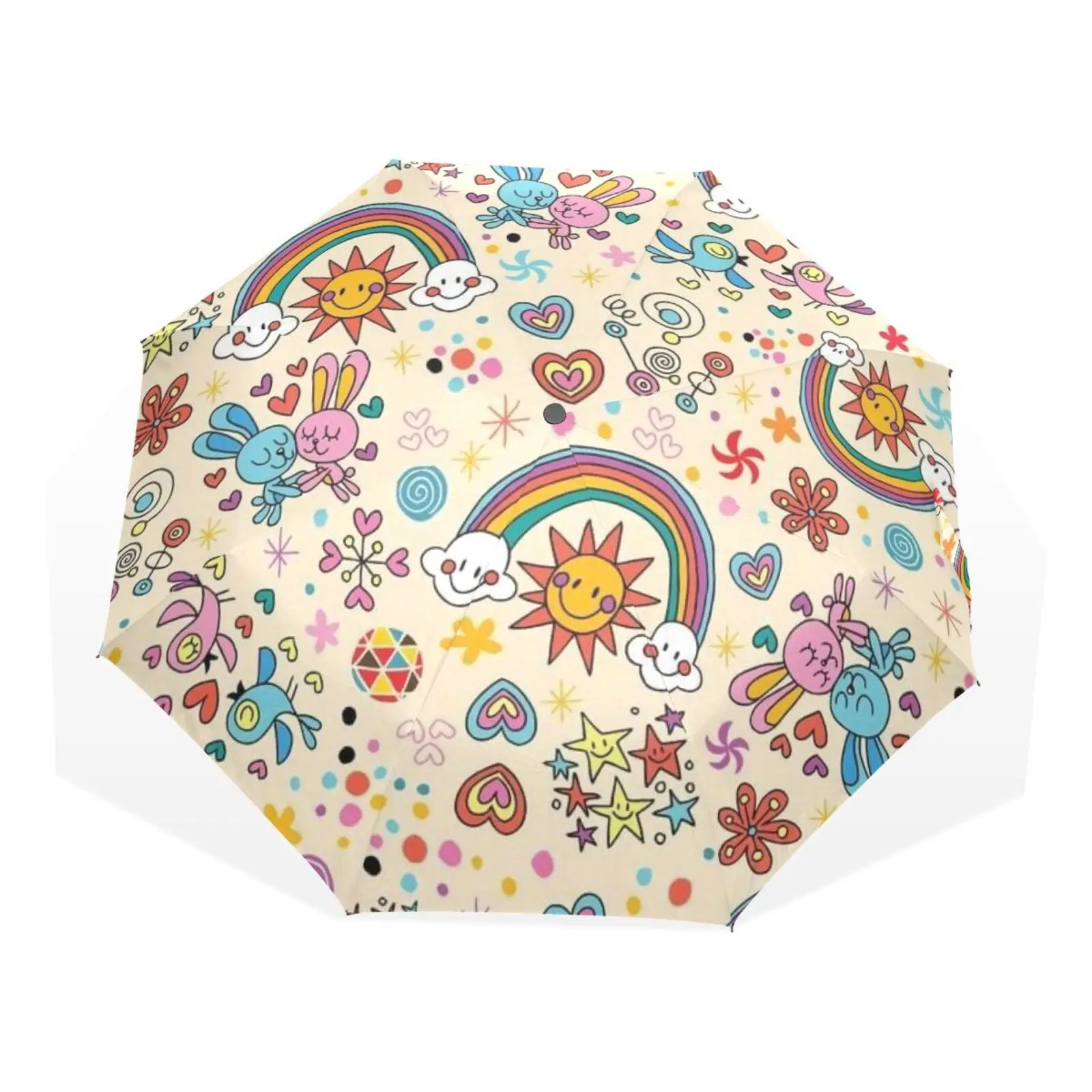 Cute Animal Pattern Folding Umbrella Umbrella Portable Folding Sunny and Rainy UmbrellaParasol Sunny  ﻿