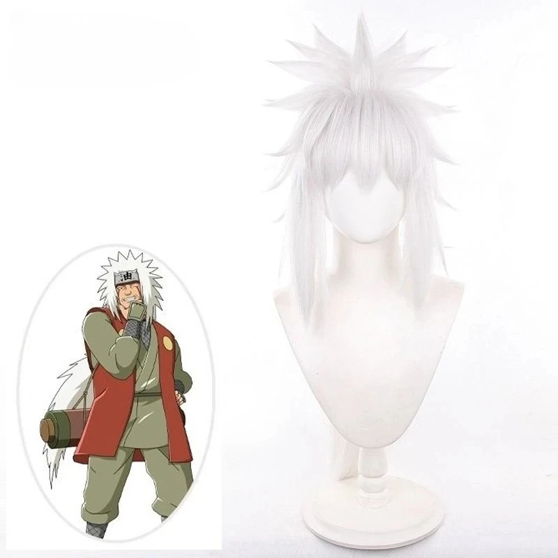 

Jiraiya Косплей Парик Мужчины 80 см Длинный Серебристо-Белый Парик Косплей Аниме Парики Термостойкие Синтетические Парики для Повседневного Костюма Для Вечеринки