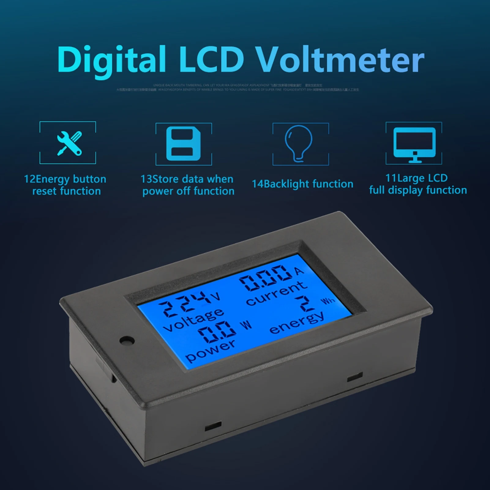 Current Meter Digital LCD Voltmeter PEACEFAIR PZEM-021 LCD Display Digital AC Voltage Current Power Energy Meter 20A AC80-260V