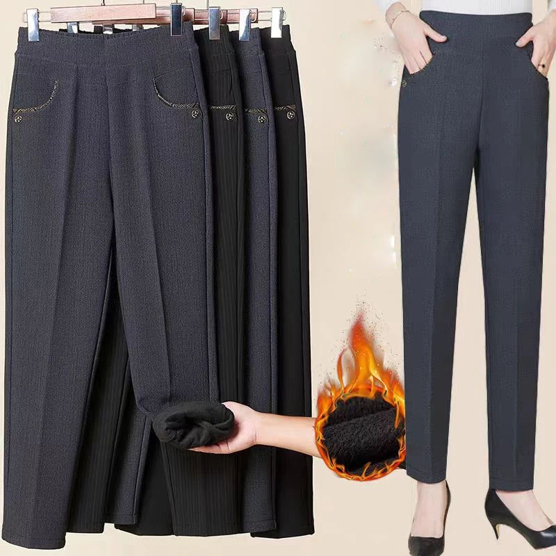 

Casual Pants Women 2025 Loose Elastic High Waist Casual Long Pants New Autumn Winter Trousers Female Stretch Pants Oversize