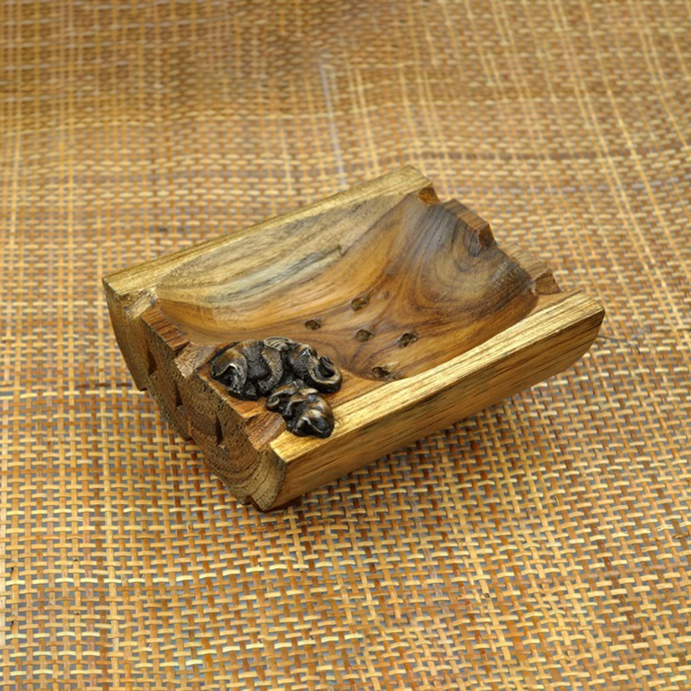 

Wooden Soap Self Draining Soap Dish Bath Boards Crafts Bathroom Tray Bar Dishes Long Preservation Style
