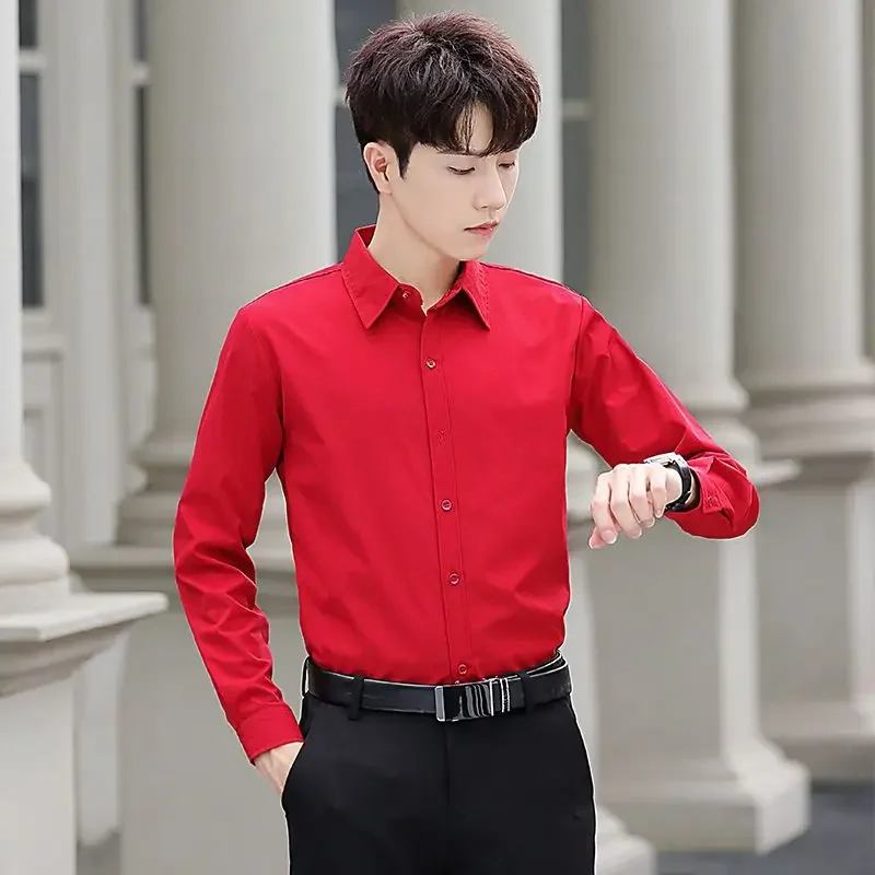 Male Shirts Formal Oversize Dress for Office Men's Shirt Blue Original Cheap Things with Comfortable Slim Fit Brand Designer I