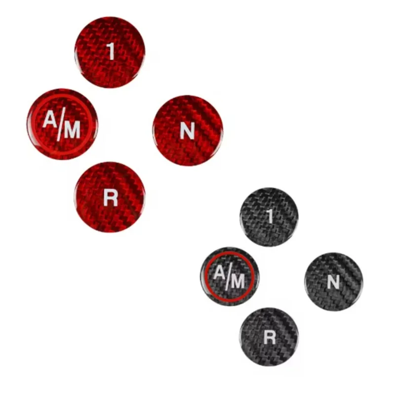 Pegatina decorativa de cubierta de botón de cambio de marchas de fibra de carbono para Fiat 500 Abarth 595 695, accesorio Interior de coche negro