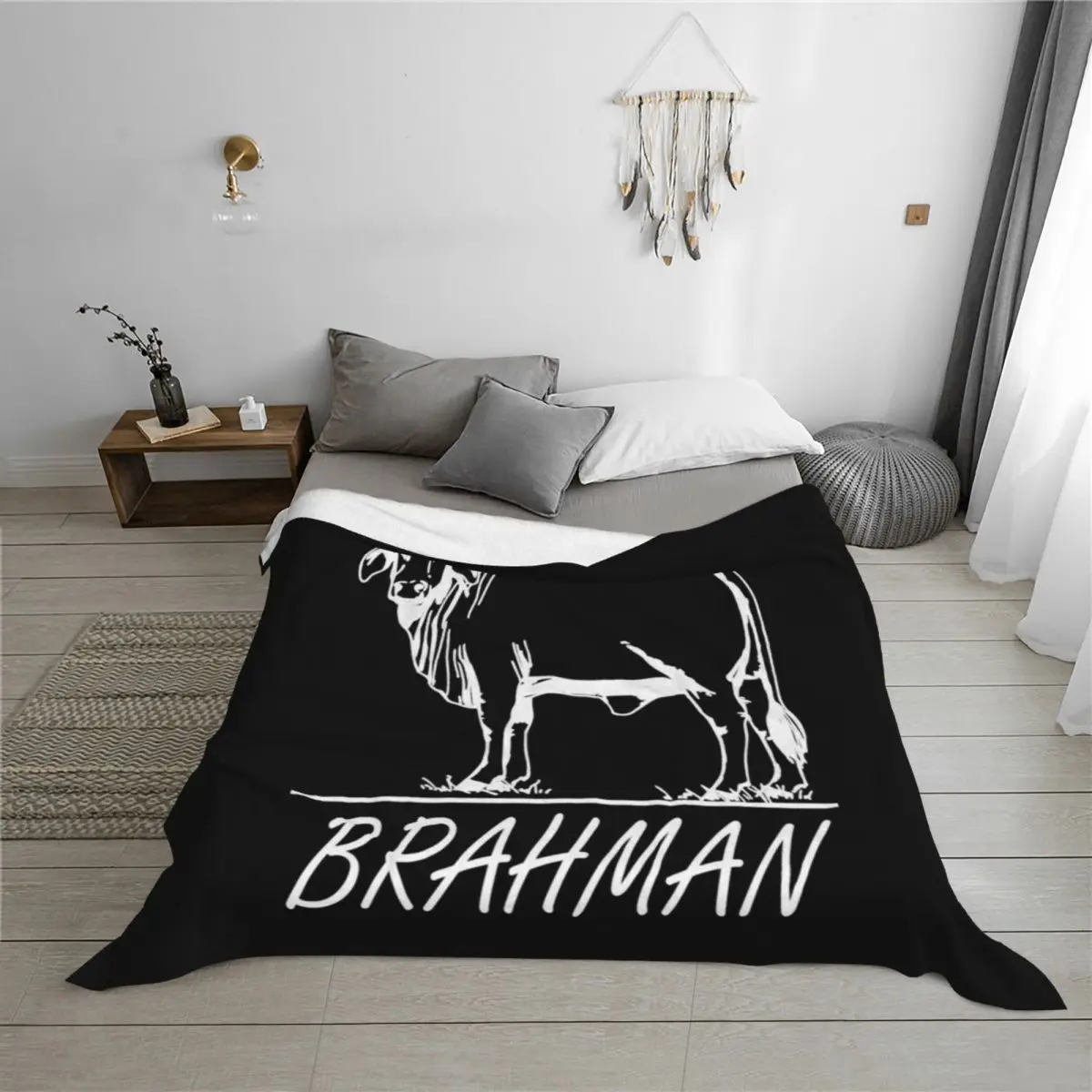 Zebu الماشية، Brahma Bulls، Brahman حليب البقر Yield.png رمي بطانية ريتروس أفكار هدايا عيد الحب للأطفال الرضع البطانيات