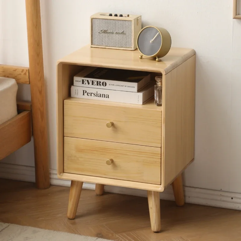 Mesita De noche De lujo, diseño Industrial nórdico, organizador De cajones minimalista, mesa De oficina De Chevet, muebles De madera maciza