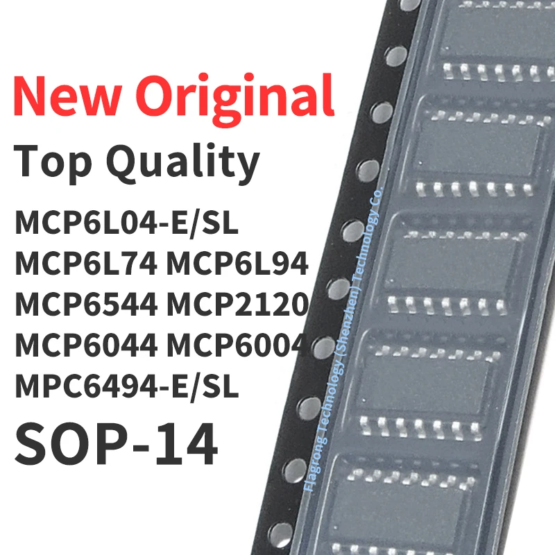 10 Pieces MCP6L04-E/SL MCP6L74 MCP6L94 MCP6544 MCP2120 MCP6044 MCP6004 -E/SL MPC6494-E/SL SOP-14 Chip IC New Original