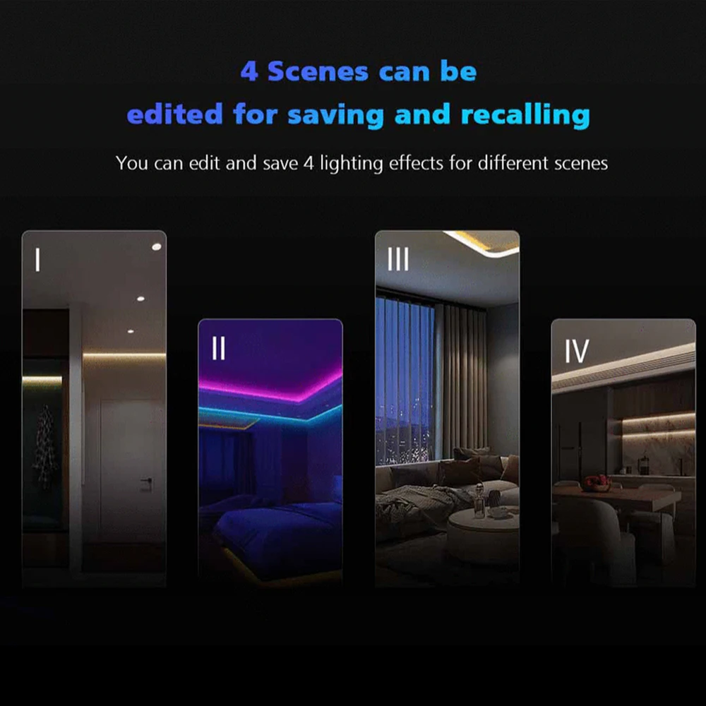 مجموعة شريط تعتيم ذكي ليد ، وحدة تحكم تويا ، واي فاي ، WT1 ، 2 تش ، 12 فولت ، 24 فولت ، 36 فولت ، CCT ، G ، RF ، جهاز تحكم عن بعد ، مفتاح لمس 4 مناطق