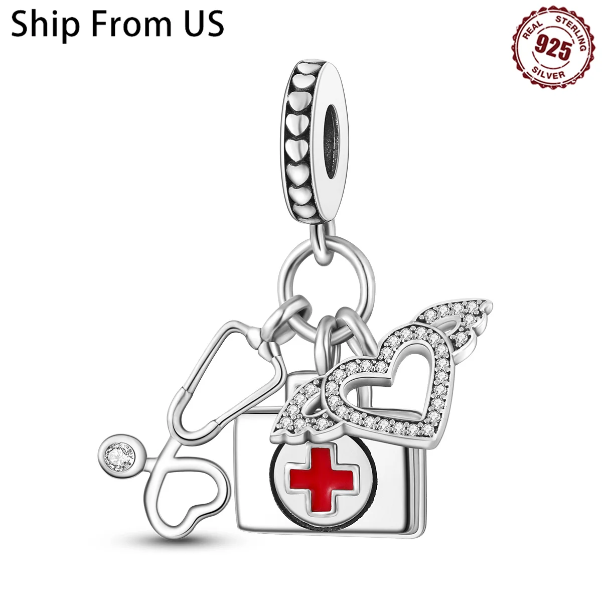 925 Sterling Silver First-aid Kit Household Item Series Charms Beads Fit Original Pandora Bracelets DIY Jewelry Accessory Gifts