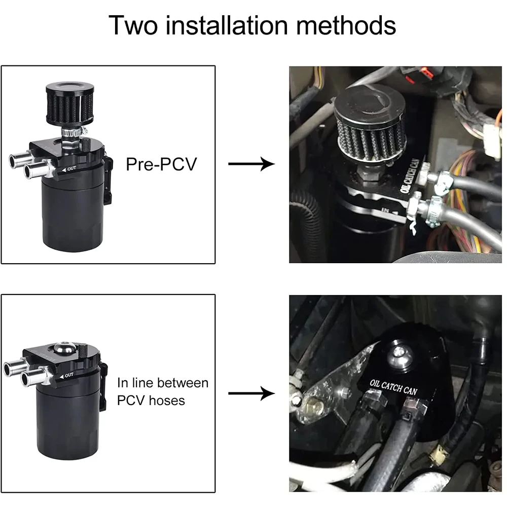 علبة صيد زيت محير للسيارة ، خزان خزان مع فلتر صغير ، استراحة ألومنيوم ، ثقب مقياس ، غلاية تنفس ، تجهيزات ألومنيوم #6