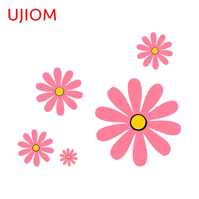 UJIOM delicate pink white sunflower Wall Sticker hot selling Waterproof Graffiti Decal wallpapers decoration accessories
