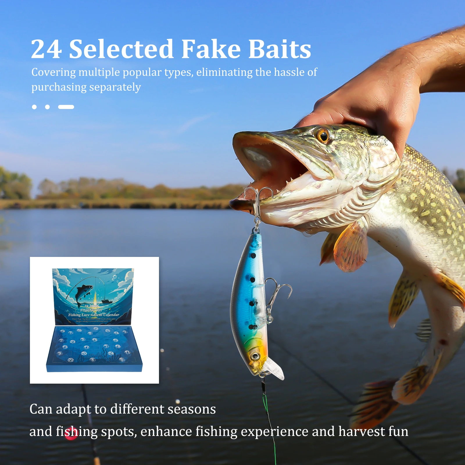Advent Calendar Fishing Lure Christmas Countdown - 24 Days Fishing Bait Set for Adult Men Teen Boys - 2025 Xmas Surprise Gifts view 5