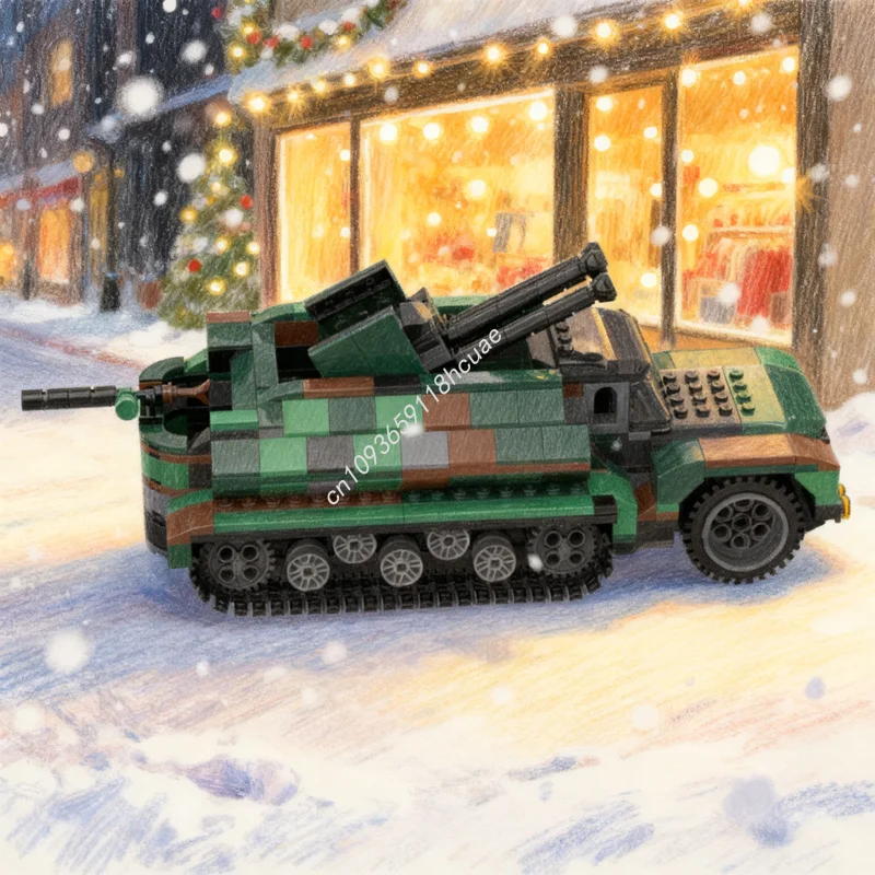 

592 шт. MOC, немецкая модель антилета, строительные блоки, строительные рождественские подарки, игрушка «сделай сам», креативная идея, образовательный кирпич