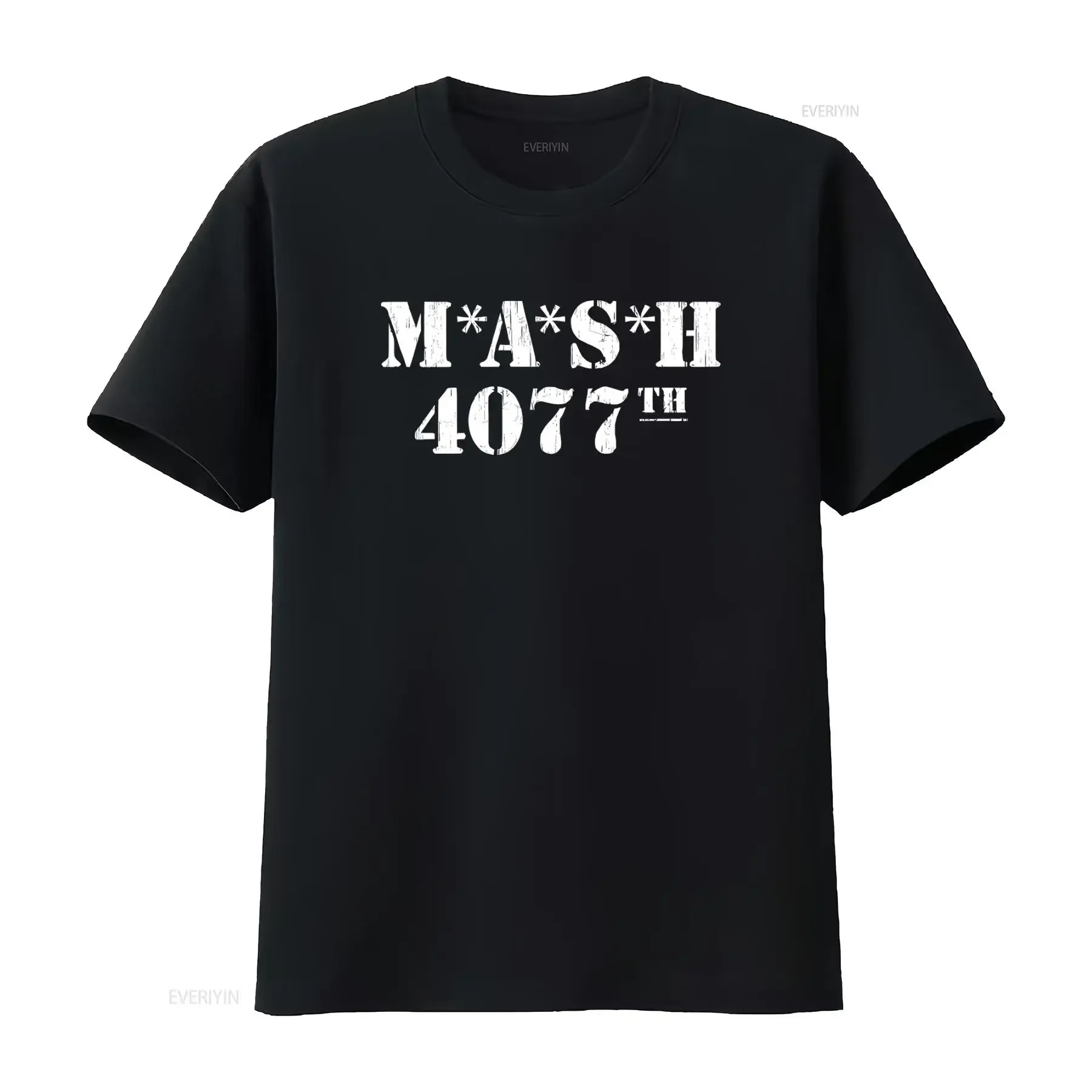 MASH 4077th Distressed T Shirt for Men Vintage Style Print vintage Washed Soft Casual Comfortable Slightly Stretched Breathable