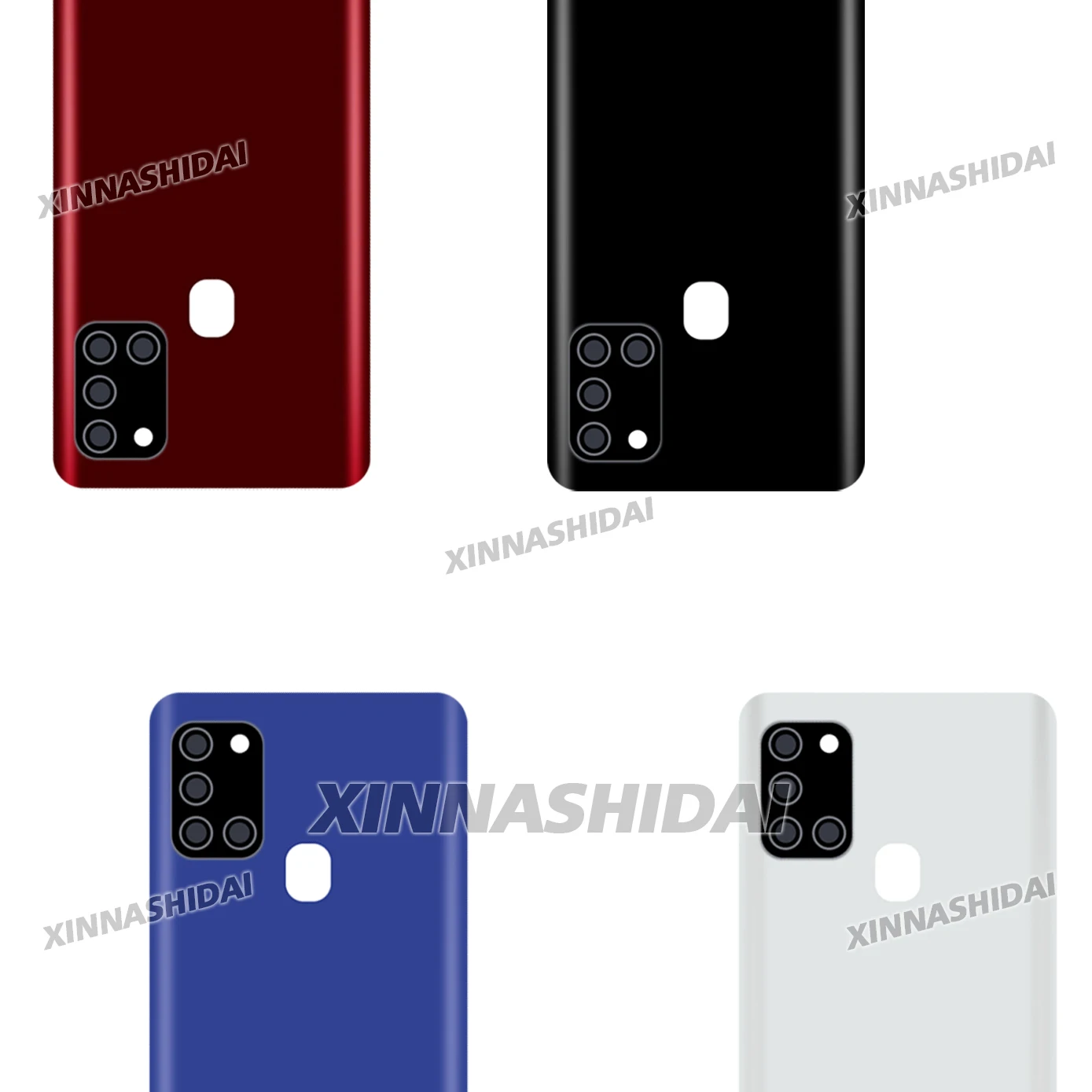 Super Cover For Samsung Galaxy A21S Phone Housing Battery Back Cover Rear Lid Panel Cover Camera Glass Lens