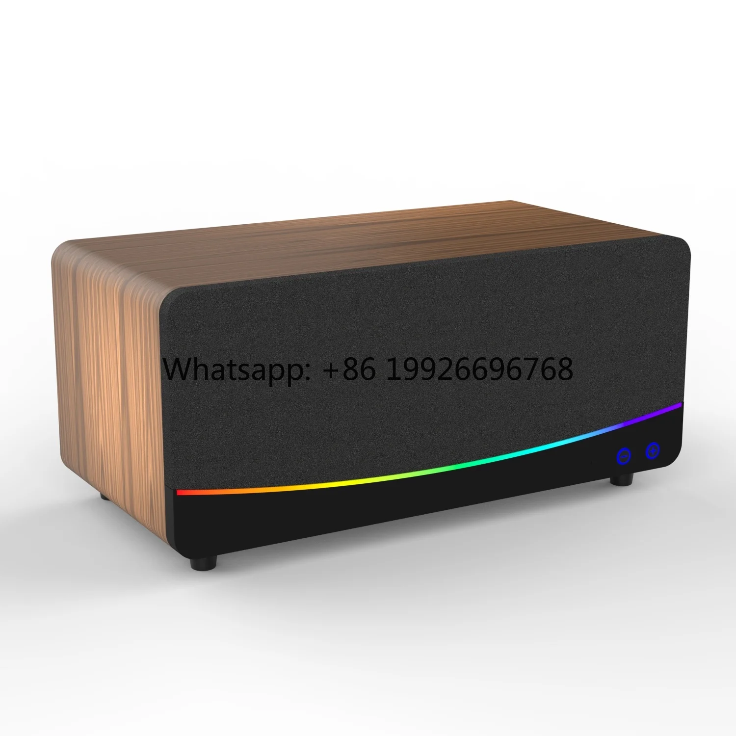 WS-005 36W Output Wooden Home Theater Soundbar ,Blue-tooth V5.0 Wireless Speaker with RGB LED Light
