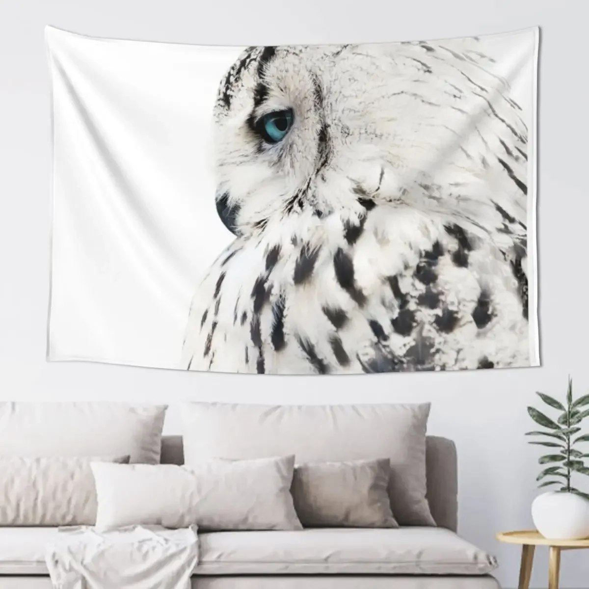 

White owl print, polar bird Scandinavian art Tapestry Room Decor Aesthetic Wall Art Living Room Decoration Tapestry