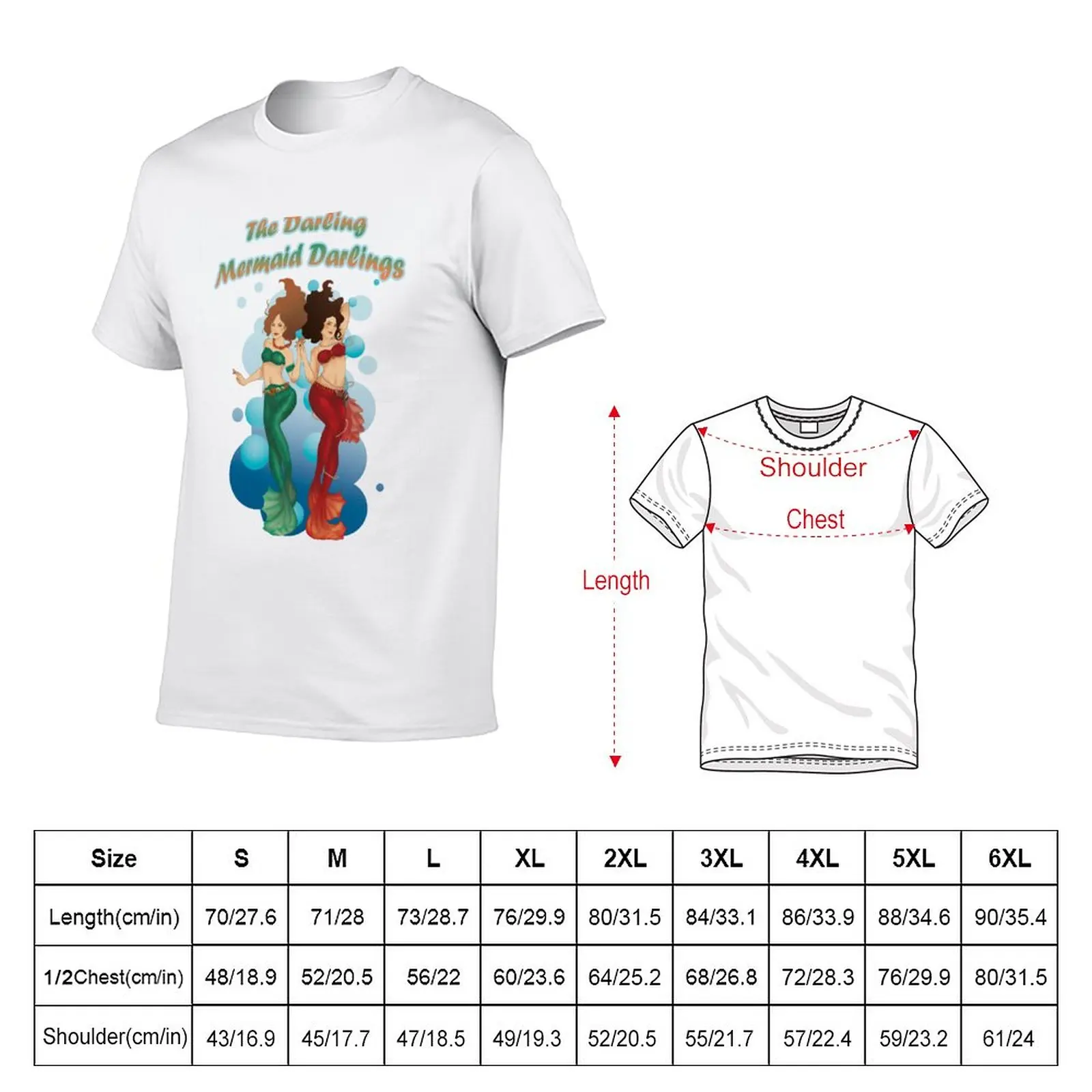 New The Darling Mermaid Darlings! T-Shirt plus size t shirts man clothes vintage clothes Oversized t-shirt clothes for men