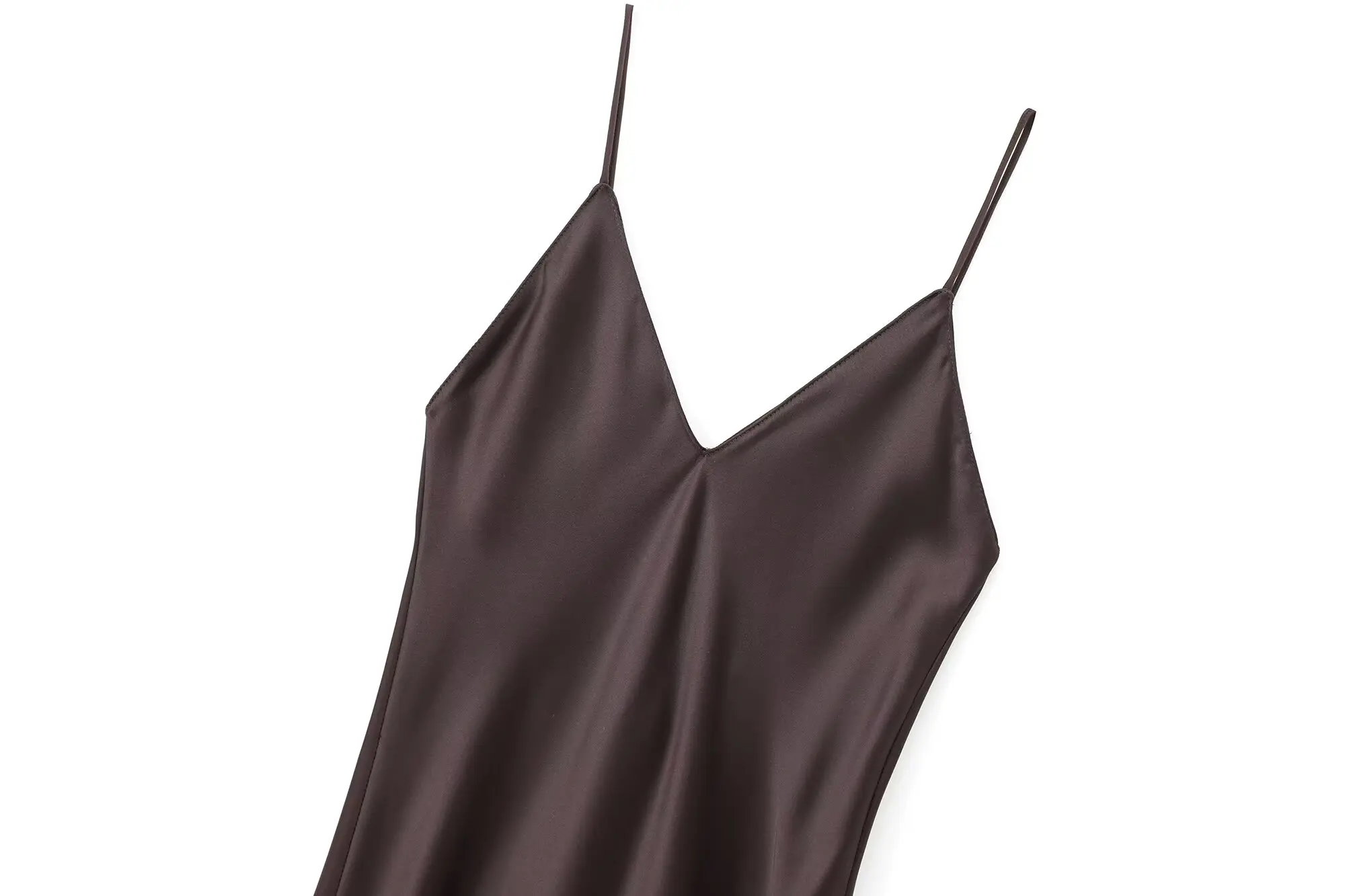 Dave & Di Minimalist ซาติน Camisole ชุดสตรีสีทึบชุดนอนสไตล์แฟชั่นสุภาพสตรีชุดเสื้อผ้าผู้หญิง