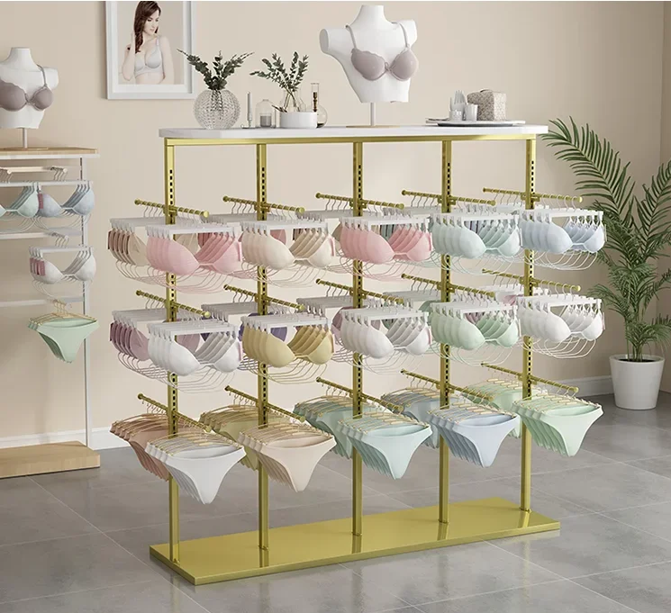 Adjustable underwear rack up and down movable underwear rack bra shop display rack double-sided display rack