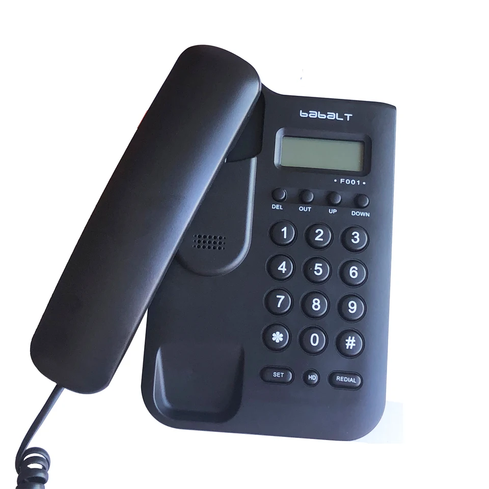 Teléfono Fijo Con Cable Y Altavoz – Identificador De Llamadas, Contestador Digital, Manos Libres, Pantalla Fácil De Leer, Negro