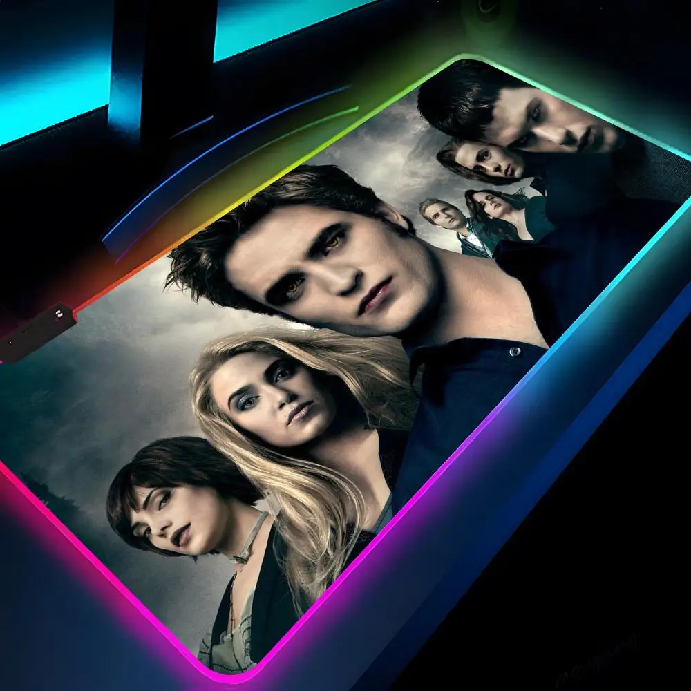 Movie TV Film Twilight Mouse Pad Gaming LED 700x300 Mouse Mat Mousemats Table Pads Animal PC Desk Mat RGB Keyboard Mat XXL