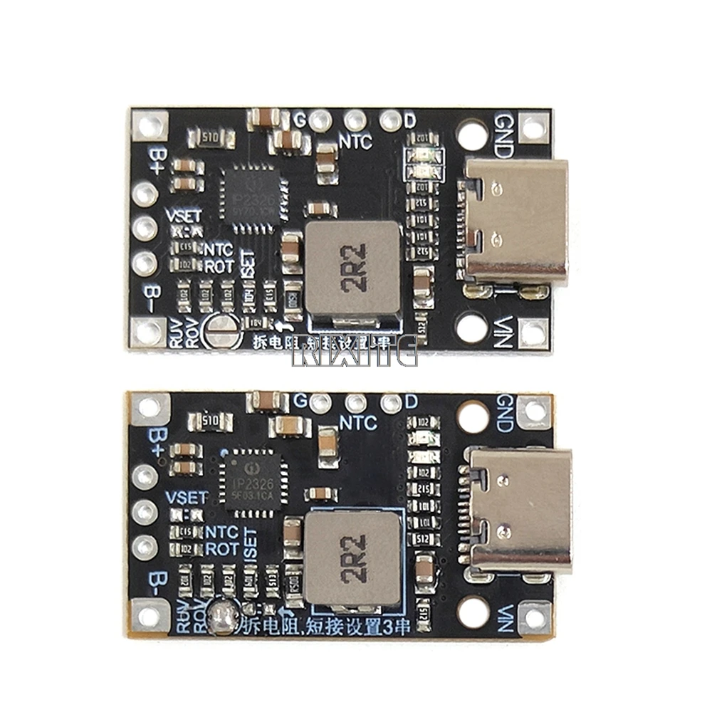 Módulo de refuerzo de carga de batería de litio tipo C USB 2-3S BMS 15W 8,4 V 12,6 V 1.5A con soporte equilibrado carga rápida con indicador